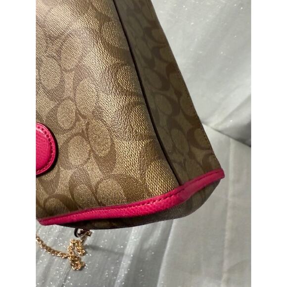 BEAUTIFUL BOWN AND PINK COACH BAG! - Picture 11 of 13